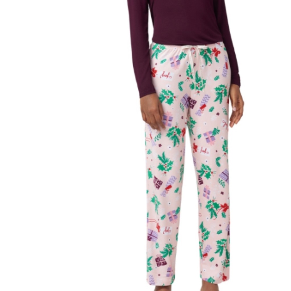 Hue Women's Comforts And Joy Mid-Rise Pajama Pants Crystal Rose Size XL NWT